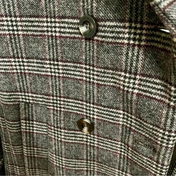 NWT Kennth Cole NY Long Plaid Coat W/ Removable Faux Fur Collar Size M​​ - Picture 5 of 7